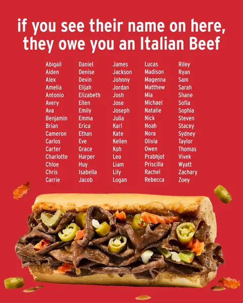 if you see their name on here…hope they like buying Italian beef 🔥
