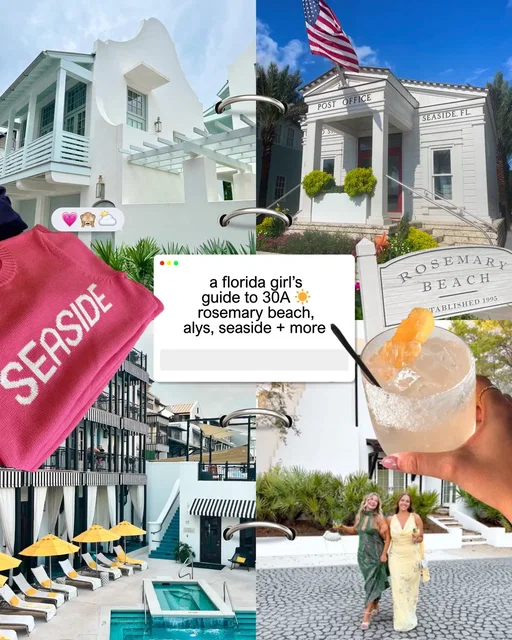 this is my 3rd time in 30A Florida and I already can’t wait to plan my next trip there 🥹☀️ if you’re planning a trip to Rosemary Beach, Alys Beach, or Seaside — these are the spots I’ll keep going back to 🩵 save this 30A guide for later + send it to who you’re going with ✈️ #30a #rosemarybeach #alysbeach #seasideflorida 
