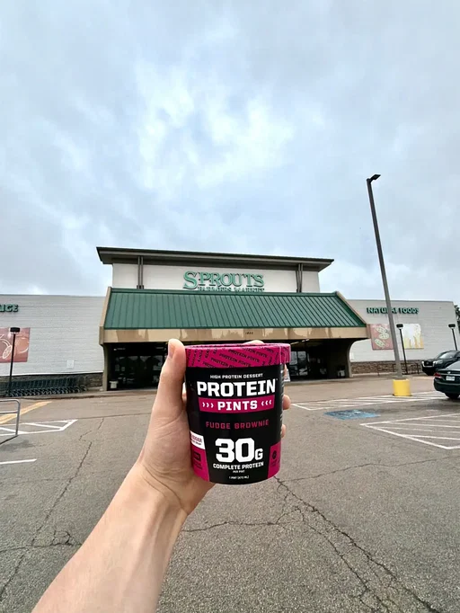 Spotted at @Sprouts Farmers Market 👀 Have you tried it yet?  #proteinpints #sprouts #fudgebrownie #sproutsfinds #proteinicecream 