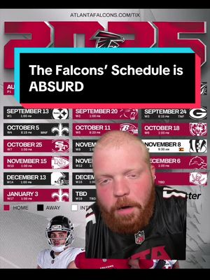 The Falcons schedule is INSANE #atlantafalconsfan #atlantafalcons #nflschedule #nflschedulerelease #nflpredictions 