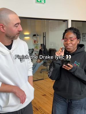 Who’s the realest Drake fan in the office? 👀 #drake #drakealbum #icemanalbum #drakelyrics #finishthelyrics #toronto 