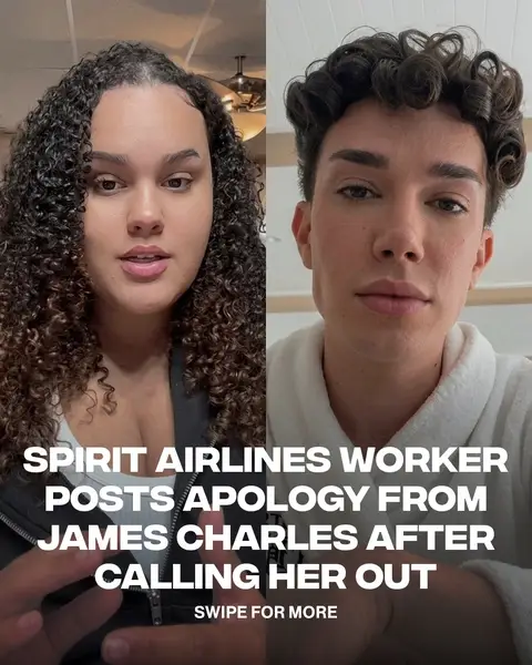 The Spirit Airlines saga continues 🛩️ A laid off Spirit Airlines worker said she doesn’t accept James Charles’ apology after he mocked her GoFundMe online. James later apologized privately, called his comments ‘disgraceful, & donated to her GoFundMe, but she said the public embarrassment still stuck with her & does not accept his apology.  [via/ TT a_rebmaa] 
