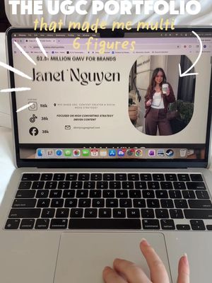 The portfolio that has made me MULTIPLE 6 figures as a UGC creator over the last 3 years 👀 SAVE this if you’re building your portfolio right now ✨ A good UGC portfolio is NOT about making the prettiest website possible. Your CONTENT is the product. Some things that helped me the most: • INCLUDE CASE STUDIES Brands care about results. Show: • views • watch time • conversions • GMV • ad performance • before & after analytics Even one strong case study is more valuable than a super aesthetic homepage. • ORGANIZE BY NICHE If you have a lot of videos, separate them into sections: • beauty • skincare • lifestyle • home • tech • food etc. This makes it WAY easier for brands to quickly understand your strengths. • PRIORITIZE PERFORMANCE OVER AESTHETICS I spent WAY too much time trying to perfect my website design in the beginning. Meanwhile the actual thing brands wanted was: GOOD CONTENT. The better your videos perform, the less your portfolio design honestly matters. • SHOW VARIETY Include: • voiceovers • talking videos • product demos • organic style content • TikTok Shop style videos • aesthetic product shots You want brands to instantly visualize you creating content for THEM. A portfolio should SELL your skills, not just look pretty 👀 Follow me for more UGC + creator strategy tips ✨ Comment “STRATEGY” and I’ll send you my FREE UGC Kickstarter Guide 💌 And creators comment below so I can support and follow more of you too 🤍 #ugc #ugccreator #contentcreator #ugcportfolio #digitalmarketing   