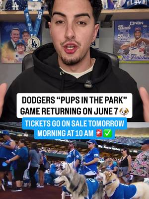 The Dodgers “Pups In The Park” game is returning again this season and tickets go on sale tomorrow morning at 10 am 🚨🐶 You’ll be able to bring you dog with you to the Dodgers vs Angels game on June 7 if you secure your ticket and here’s everything you need to know. #dodgers #dodgerstadium #dogs 