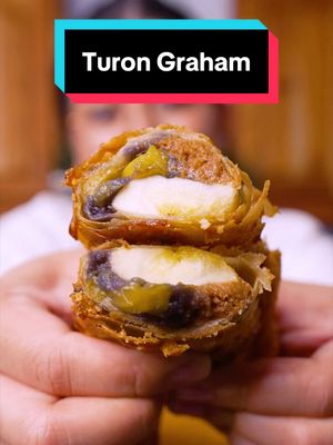 EAT or PASS? 🍌 Turon with Graham  The classic crispy merienda with a sweet fudgy surprise. Ulit Ulitin ang Sarap ng Weekend with @M.Y. San Grahams! Ingredients   -300 g M.Y. San crushed -graham crackers -1 can condensed milk -155 g langka (jackfruit) sliced -lumpia wrapper -saba (banana) sliced -ube yam -1/4 cup flour -1/4 cup water -oil for deep frying -brown sugar for coating #food #lumpiaqueen #Foodie #fyp #FoodLover 