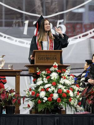 “If there is one thing that our years here at the University of Georgia have taught us, it is that one of the only true constants in life will be change." Blake Witmer, who received a bachelor’s degree in public relations from the Grady College of Journalism and Mass Communication, spoke as the spring undergraduate Commencement student speaker and tried to put her UGA experience into words.