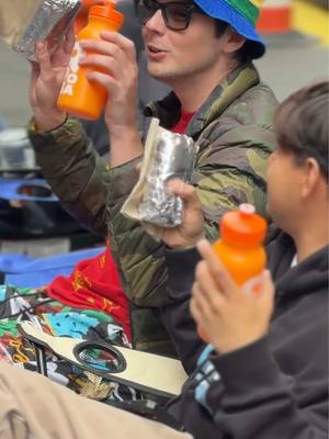 After clocking all those hours in line, the least we could do was pull up with burritos