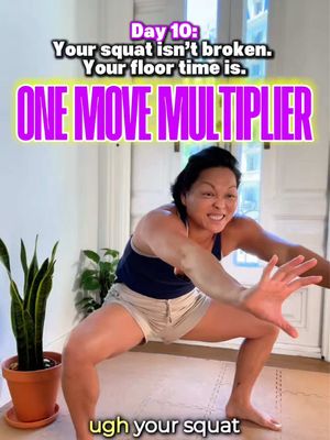 Day 10: One Move Multiplier: 5 variables, 5 tests, 1 move that puts it all together 🔥🔥 Your squat isn’t broken. Your floor time is. Every squat tutorial on the internet is missing this connection. The deep squat isn’t just a leg strength issue, it’s also a ground pattern you can train. Today I’m giving you 5 quick tests to find out exactly where your squat is breaking down & 1 move that strengthens all 5 variables at once! Watch above. 👆 Train like this with me every week on VenusFit. First week FREE, Link in bio. 🔗