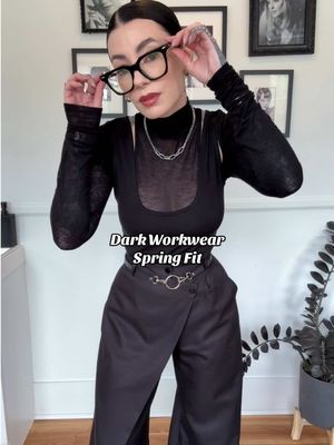 A Corp Goth Spring Fit, and shoulders covered for all the “Corp goth p0lice” out there 🤣🦇🖤 Maddy Top and Shrug from @Marcella NYC *aff code JESSICA10 for % off* Pants @batnorton_rus  Belt Baby Turns Blue  Vegan Tabis Rabosey  Necklace @Roc.Paris  #darkaesthetic #corporategoth #gothfashion #officeoutfit #altstyle  