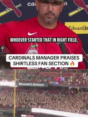St. Louis Cardinals manager Oli Marmol was quick to praise the right-field fan section that went tarps off to spark a walk-off win over the Kansas City Royals 🙌 (via gnybarra/X) #baseball #MLB #stlouis #fans #cardinals 