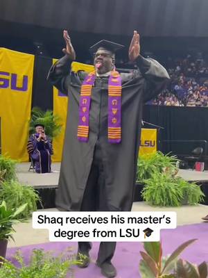 Chuck caught a stray at Shaq’s graduation 🤣 (via TheBrandLSU/X) #NBA #basketball #shaq #lsu #mastersdegree 