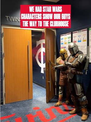 Amorer and Din Djarin showing the guys The Way to the clubhouse ahead of Star Wars Night! #mntwins #starwars #MLB 