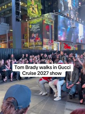 Tom Brady hopped into his modeling bag at the Gucci Cruise 2027 show in NYC tonight 👀 #Gucci #Demna #TomBrady