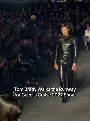 #TomBrady, athlete turned model? The football player makes his runway debut for @Gucci’s cruise 2027 show.  
