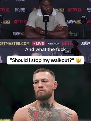 “What the fuck do I have to do with that?” Francis Ngannou when asked about the announcement of Conor McGregor’s return as he was making his walkout 😭 #RouseyCarano #francisngannou #mma #conormcgregor 