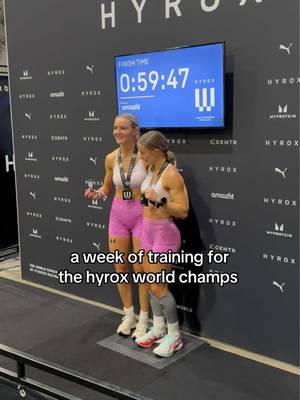 Another week down, 5 left to go!! #hyrox #hyroxrace #hyroxdoubles #hyroxworldchampionships 