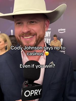 Probably a smart move @Cody Johnson 😉 #ACMAwards  Congratulations on winning ACM Entertainer of the Year! 