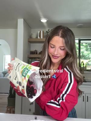 2 ingredient cookie berry cobbler! I've been seeing this all over IG and HADDDDD to try. So worth the hype! All you need: Frozen berries (I ada 1 tosp tapioca flour to help thicken the berries but this is optional!) 1 package @sweetlorens cookies (I used sugar cookie) Dump the berries into the bottom of your pan. Stir in the tapioca if using. Then place the cookies over the top, like you would cobbler! Bake at 375 until golden brown and berries are bubbly! Mine took 30 mins! Serve immediately with vanilla ice cream or coconut whip! #healthydessert #summerrecipe #cobbler #viral #trend