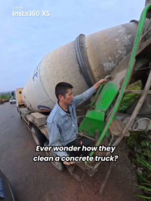 Ever wonder how they clean a concrete truck? 📷 Insta360 X5 #Insta360 #insta360x5 #360camera #POV #POVCamera