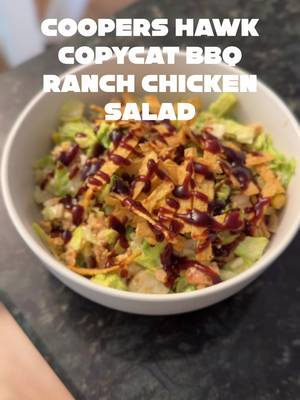 Adding this to the dinner rotation menu 🔥😋 #salad #healthydinner #dinner #easydinner #yum  @Kinder's Flavors @Cabot Cheese  ▢ 6 cups well chopped iceberg or romaine lettuce ▢ 1 cup corn kernels, frozen or fresh ▢ 15 ounces canned black beans, rinsed and drained (not a bean house) ▢ 1 cup Cabot sharp cheddar cheese ▢ ⅓ cup ranch salad dressing (I made my own) ▢ ⅓ cup BBQ sauce, divided ▢ 2 cups chopped cooked chicken breast ▢ ground black pepper ▢ 1 lime ▢ 1 cup chopped roma tomatoes (not a tomato house) ▢ 1 avocado, chopped ▢ Tortilla strips ▢ Bourbon seasoning 