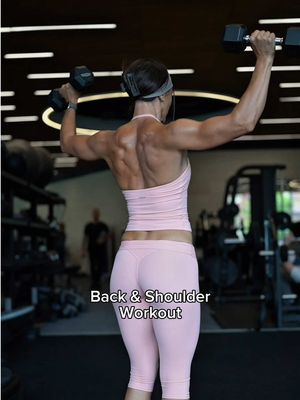 Back & Shoulders 💪🏼 Outfit: @Oner Active  Soft Motion Halter and Capris in New Peach launching Wednesday 20th May Code: HAYLEY for discount 🧡 #back #shoulders #backworkout #shoulderworkout #dumbbellworkout 