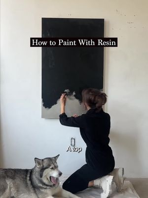 Answering my top asked question, how to paint with resin 🖤 #art #resin #artist #contemporaryart 