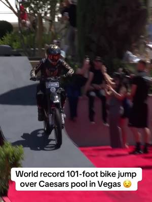 Colby Raha really biked over the fountains at Caesars Palace in Las Vegas 🤯 (via @FUEL TV) #lasvegas #bike #dirtbike #wow #espnsocial 