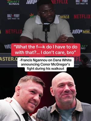 Francis Ngannou reacts to Dana White’s McGregor announcement 😬 @Netflix @NetflixSports @MVP - Most Valuable Promotions #RouseyCarano #francisngannou #conormcgregor #danawhite 