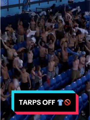 Tarps Off is sweeping the nation! Tonight the craze hits the Trop 🤣 #MLB #baseball #funny @TAMPA BAY RAYS 