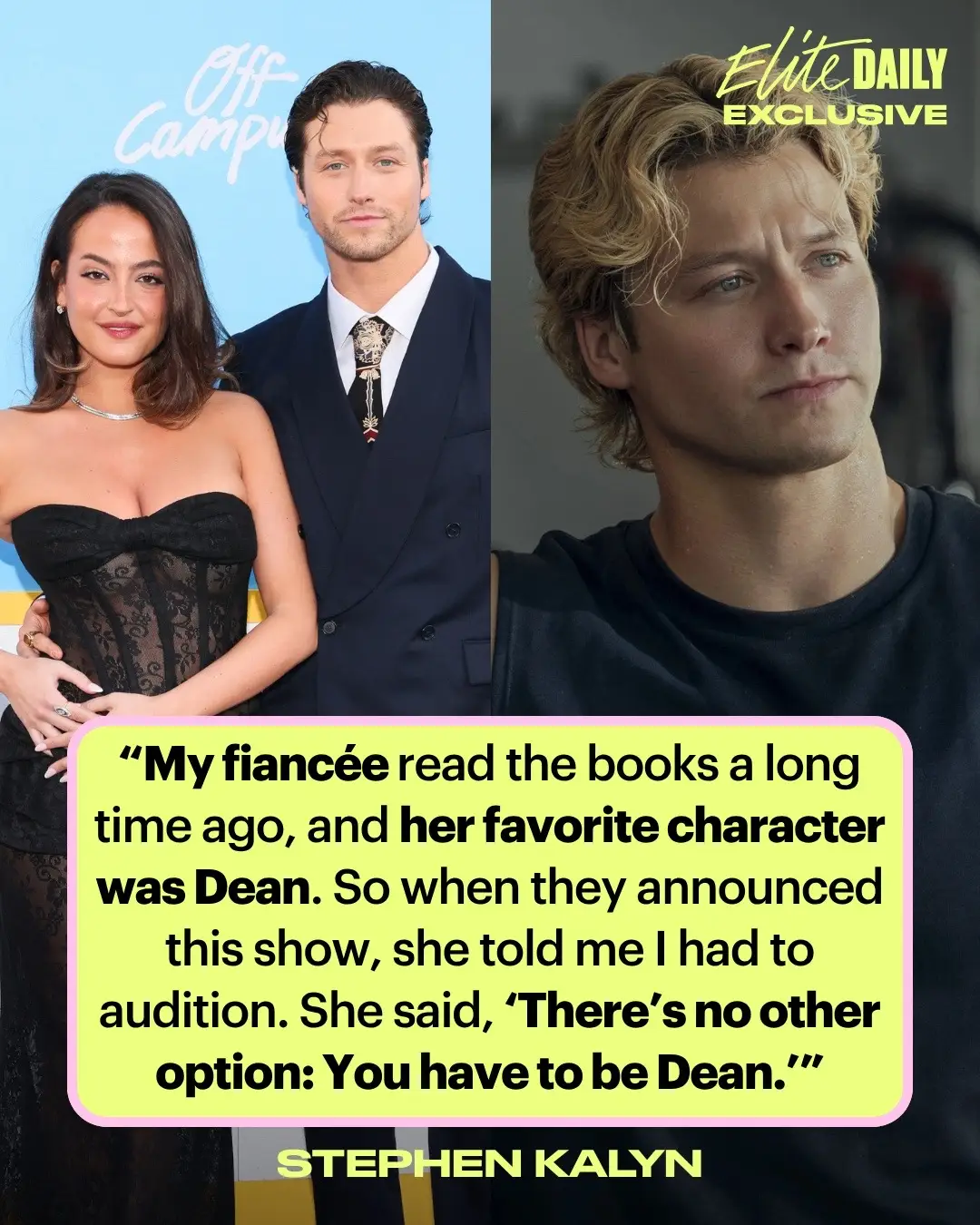 Dean Di Laurentis could have been your stereotypical college party boy in the first season of 'Off Campus,' but #StephenKalyn knew fans needed a glimpse beneath the seemingly carefree surface. In Elle Kennedy’s 2015 book The Deal, Dean is a side character whose real inner turmoil isn’t explored until a couple novels later. 👀 Photos: #OffCampus / Getty