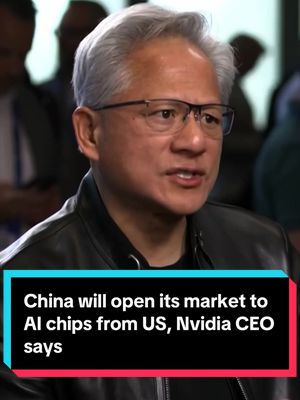 Nvidia CEO Jensen Huang, speaking days after he joined President Donald Trump’s summit in China, tells Ed Ludlow he expects Chinese authorities will eventually allow the import of artificial intelligence chips from the US. #Tech #business #AI #chips #China 