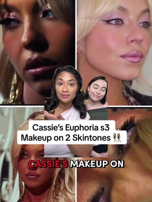 THIS WAS A CHALLENGE 😂 cause baby pink on both our skintones looks SOOOO different…. @jazzi manalo 💄 almost had to make Cassie’s euphoria s3 makeup look almost lighter and I had to add more depth to it for my brown skin but that’s the beauty of color theory 😌 @Donni Davy @HBO Max  Products used linked in my bio with shades!  @Half Magic by Donni Davy glitter pick, euphoria palette, and glitter lip balm  @Tower 28 Beauty powder blush @Patrick Ta Beauty blush @COVERGIRL bronzer @loréal paris usa liquid liner @Kulfi Beauty kajal purply parka @DanessaMyricksBeauty @danessa_myricks color fix shade bunny  @Makeup By Mario neutrals palette @covergirl bronzer @Issy Cosmetics lip liner (Jasmine) @NYX Professional Makeup lip liner stain (Monica) #oliveskin#euphoriamakeup#colortheory#browngirlmakeup#cassieeuphoria