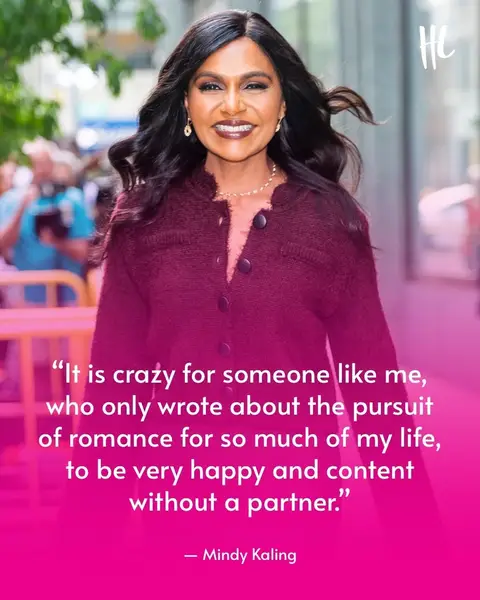 Mindy Kaling, one of Hollywood's multi-hyphenate queens, is chiming in on the topic of modern partnership, dating and starting a family. In her latest interview with Bustle, the 'Not Suitable for Work' executive producer recalled having her life all planned out — become a writer, get married by 24 and complete her whole family by her early 30s. "Literally, none of that happened," she said.  "It is crazy for someone like me, who only wrote about the pursuit of romance for so much of my life, to be very happy and content without a partner," Mindy said. (📸: Getty Images)