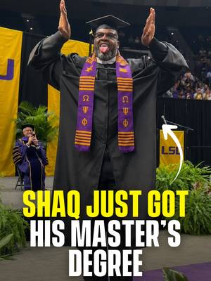 Shaquille O'Neal left LSU in 1992 as the number one pick in the NBA Draft after promising his mother he would finish his education. On Saturday, he walked across the stage at the Pete Maravich Assembly Center in Baton Rouge and collected his fifth degree, a Master of Arts in Liberal Arts. His thesis was titled "Interdisciplinary Approach to Mentorship through the lens of the epic poem The Odyssey," focused on strengthening mentorship for athletes. This is now his second master's, adding to a bachelor's from LSU, an MBA from the University of Phoenix and a Doctorate in Education from Barry University. When his name was called, the announcer introduced him as "Shaquille 'I Hate Charles Barkley' O'Neal." Four NBA championships, 15 All-Star selections, a Hall of Fame induction and five degrees. A promise kept. via @LSU #reelheadline #pubity #viral