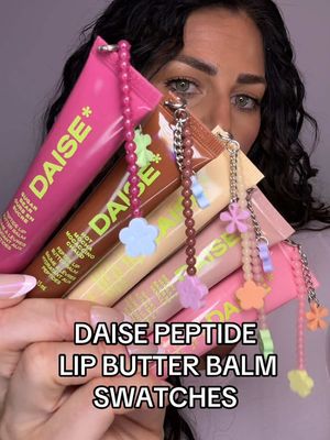 Swatching 5/6 of the new @daisebeauty Peptide Lip Butter Balms - these are SO CUTE and only $8 CAD!!! #daisebeauty #lipbutterbalm #lipbalm #newdrugstoremakeup #cutemakeup 