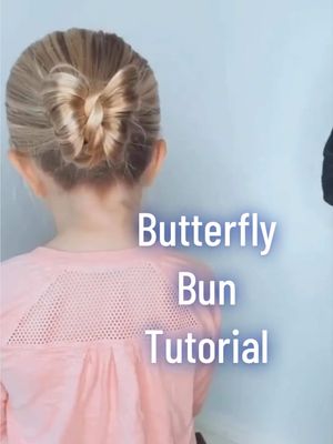 Butterfly Bun Hairstyle 🩷 this is such a popular hairstyle! #hairtutorial #hairstyle 