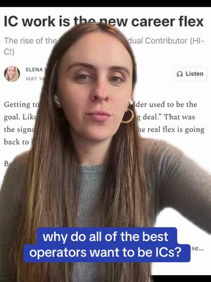 why do all of the best operators want to be ICs?