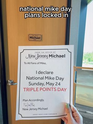 national mike day is 5/24. see you for triple points 😉 valid at participating locations
