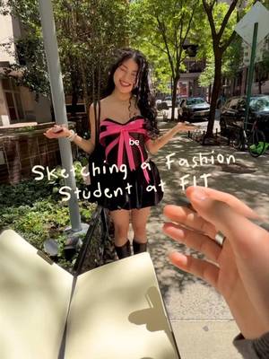 Bumped into @zinia lee at FIT  ✍🏼 sketched her fit while talking about fashion trends (or not so trends), dreams, Gen Z Influential Voice Awards, NYU vs. FIT rivalry, and bows of course… @Lirika Matoshi  Don’t forget to give Zinia a follow & vote :) #nyclife #nyc #sustainablefashion #fashionillustration #streetstylefashion 