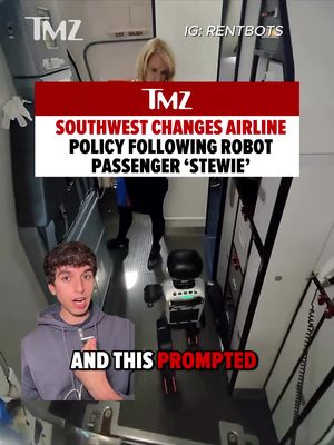 ❌🤖 Southwest Airlines has updated its policy to ban both humanoid and animal-like robots from flights after a robot named Stewie traveled from Las Vegas to Dallas. The airline told CNN the change was made over safety concerns tied to lithium batteries and said it was not prompted by any one specific incident. 🎥: Instagram/@rentbot