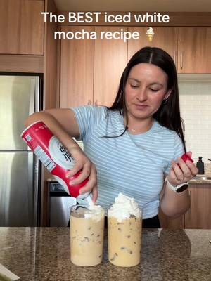 THE BEST ICED WHITE MOCHA RECIPE🤍 This is a sneak peek recipe from my upcoming cookbook Coffee Shop at Home and I genuinely could not wait until August to share it with you all!!!🤭 Ingredients: Iced White Mocha 1-2 tablespoons Homemade White Chocolate Sauce recipe follows or store-bought 2 shots espresso about 2 ounces, to brew 8 ounces milk of choice Ice cubes Whipped cream optional Homemade White Chocolate Sauce (makes 12-14 ounces) 4 ounces half-and-half 2 ounces heavy cream 8 ounces white chocolate chips or chopped bar about 1 cup 1 tablespoon salted butter ½ teaspoon kosher salt ½ teaspoon vanilla extract Instructions: Iced White Mocha: Add the white chocolate sauce to taste to a 16-ounce glass. Using your preferred espresso making method (see all the ways to make espresso at home), brew the espresso shots directly over the white chocolate sauce, and stir until combined. Add the milk and ice to the glass and stir until combined and chilled. Top with whipped cream if using, and enjoy! Make It Hot Follow steps 1 and 2 above using a 12-ounce mug, then steam or warm the milk and add it to the espresso mixture. Omit the ice, and top with whipped cream, if desired. Homemade White Chocolate Sauce In a small saucepan, heat the half-and-half and heavy cream to a simmer over medium heat, then remove from the heat. Add the white chocolate and stir until it is fully melted and the mixture is smooth. Add the butter, salt, and vanilla and stir until fully melted and incorporated. Pour the sauce into a Mason jar or heatproof airtight container. Use the sauce right away, or let it cool completely, cover and store in the fridge for up to 2 weeks. 🤍