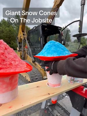 Making Giant Snow Cones On The Jobsite #sponsored @5-hour ENERGY #construction #heavyequipment #cooking #5hourambassador 