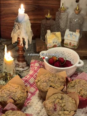 It’s been so stormy here where I live! 🌧️Do you enjoy storms? This song is one of my favorite songs! I have so much rhubarb I decided to make more of the best in season combo, strawberry rhubarb muffins! It’s sooo yum!🍓 #rainyday #storm #practicalmagic #rainy #stormy 