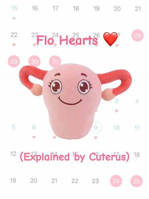 Flo Hearts explained my Cuterus 🩷 – #FloApp #MenstrualCycle #FloHearts #WomenHealth #GirlToGirl period tracking app, educational, hormone health, girlhood, intimacy