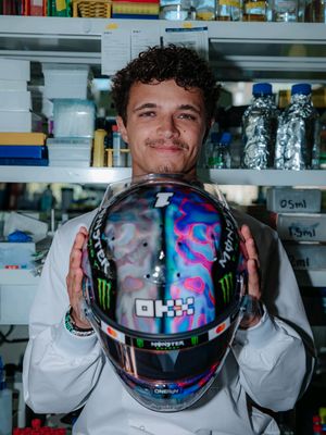 Proud to have teamed up with the amazing charity Race Against Dementia for my helmet for this weekend