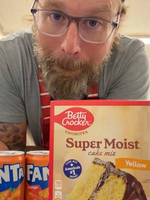 You have to make this!  Creamsicle Cake! 1 box yellow cake mix 10oz Fanta #groarkboysbbq #themeatteacher #cake #baking 