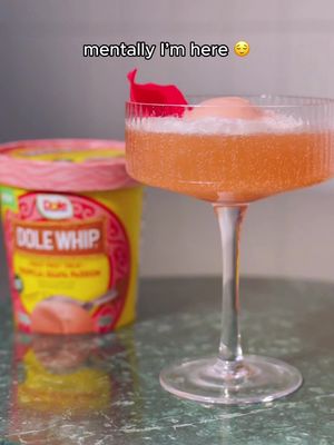 Guava mimosas >>>>> regular mimosas 🤫 Who’s trying this? 👇 #Cocktails #DrinksAtHome #DIYDrinks   Ingredients • 2 tbsp scoop Dole Tropical Guava Passion Dole Whip • 6-8 floz Prosecco or rose sparkling wine. • Optional garnish: edible rose petals