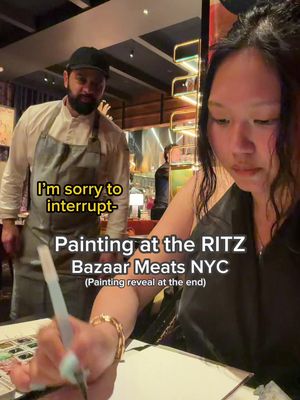 I spent 3 hours painting this! Tasting menu was fire 🤭 #nyc #painting #foodillustration #ritz 