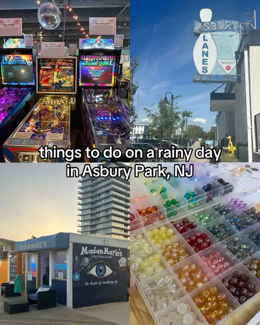MDW may be rainy, but there is still plenty of (indoor) things to do in Asbury Park. From arcade games to bracelet making and shopping on the Boardwalk. 🍦☀️ #mdw #jerseyshore #newjersey #thejerseyshoregirl #asburyparknj 