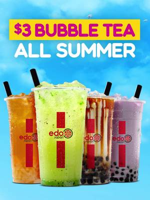 This drink deal towers over all others 💪 Grab any Bubble Tea for $3 all summer, including our NEW Kiwi Lemonade. Order yours today.